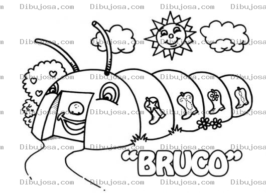 Dibujo para colorear Dibujo De Trensito Oruga Para Pintar Y Colorear