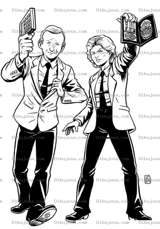 Dibujo para colorear Agentes Del Fbi Para Pintar Y Colorear