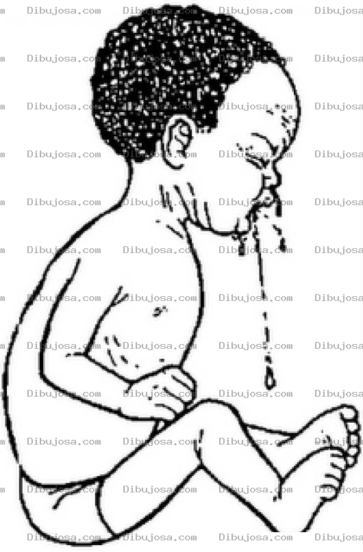 Dibujo para colorear Dibujo De Bebe Negrito Llorando Y Vomitando Para Pintar Y Colorear