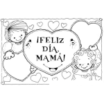 Dibujo para colorear Tarjeta De La Madre Para Colorear E Imprimir