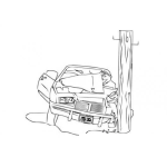Dibujo para colorear Dibujo De Carro Accidentado Para Pintar Y Colorear Choque De Carro Contra Un Poste De Luz