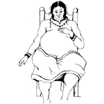 Dibujo para colorear Mujer Mayor Embarazada Sentada En Una Silla Para Pintar Y Colorear