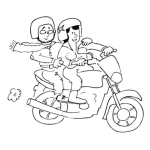 Dibujo para colorear Dibujo De Pareja En Moto Para Pintar Y Colorear