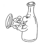 Dibujo para colorear Dibujo De Botella Tocando La Trompeta Para Colorear