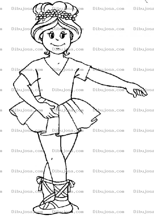 Dibujo para colorear Dibujo De Nina Practicando Valet Para Colorear
