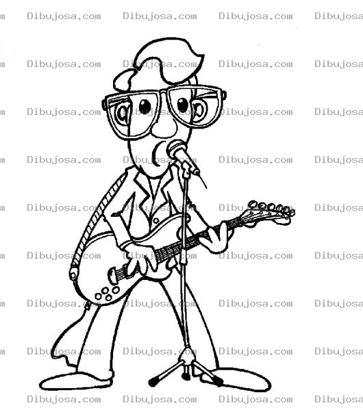 Dibujo para colorear Dibujo De Hombre Imitando A Elvys Prestley Para Pintar Y Colorear A Imitados De Elvis