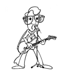 Dibujo para colorear Dibujo De Hombre Imitando A Elvys Prestley Para Pintar Y Colorear A Imitados De Elvis
