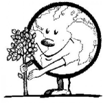 Dibujo para colorear Dibujo Del Planeta Tierra Ecologico Cuidando Un Arbol Para Pintar Y Colorear