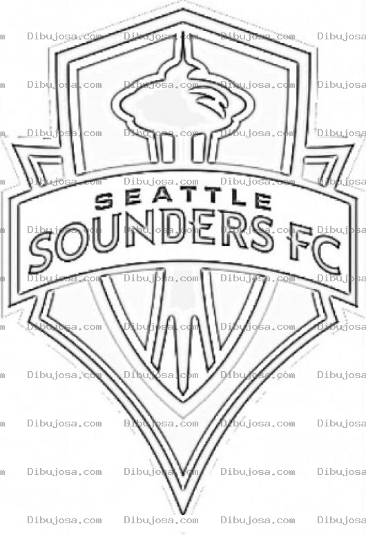 Dibujo para colorear Seattle Sounders Fc Logo Del Equipo Para Pintar Y Colorear
