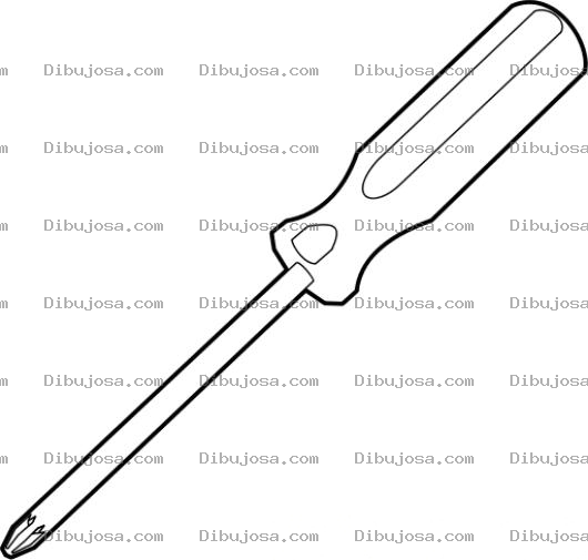 Dibujo para colorear Dibujo De Desarmador Phillips Para Pintar Y Colorear Destornillador En Cruz O Desarmador Estrella
