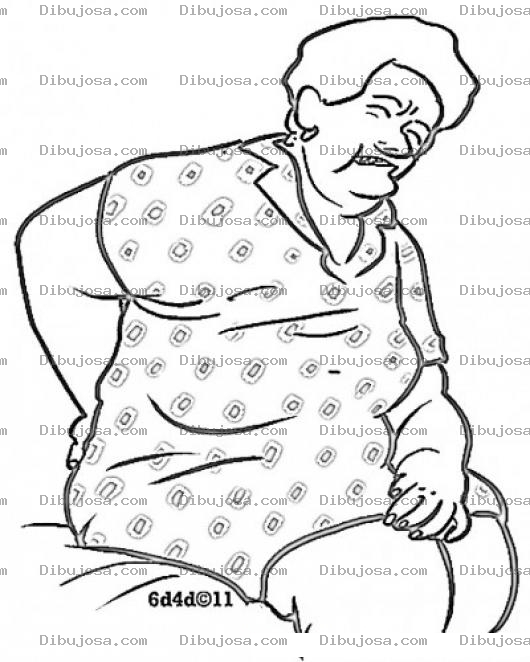 Dibujo para colorear Dolor Lumbar Dibujo De Abuelita Con Dolor De Espalda Para Pintar Y Colorear