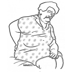 Dibujo para colorear Dolor Lumbar Dibujo De Abuelita Con Dolor De Espalda Para Pintar Y Colorear