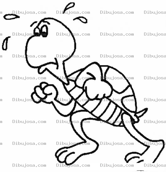 Dibujo para colorear Dibujo De Tortuga Correindo Para Pintar Y Colorear Tortuguita Maratonista
