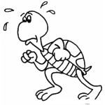 Dibujo para colorear Dibujo De Tortuga Correindo Para Pintar Y Colorear Tortuguita Maratonista