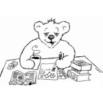 Dibujo para colorear Dibujo De Oso Estudiando Para Pintar Y Colorear