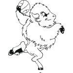 Dibujo para colorear Dibujo De Bufalo Basquetbolista Para Pintar Y Colorear Logo De Bufalos Para Un Equipo De Basketball