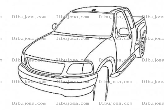 Dibujo para colorear Dibujo De Picop Ford F150 Para Pintar Y Colorear Pickup Troca Camioneta Frodf150