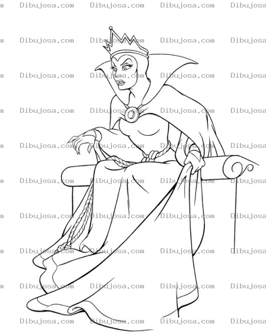 Dibujo para colorear Dibujo De La Bruja De Blanca Nieves Para Pintar Y Colorear
