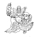 Dibujo para colorear Dibujo De 3 Princesitas Para Pintar Y Colorear