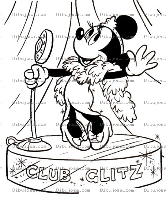 Dibujo para colorear Dibujo De Mimi Cantando Para Pintar Y Colorear A La Novia De Mickey Mouse