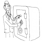 Dibujo para colorear Como Abrir Una Caja Fuerte Con Un Estetoscopio Dibujo Explicativo Para Pintar Y Colorear