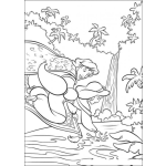 Dibujo para colorear Dibujo De Aladino Con Jazmin Volando En Su Alfombra Magica Para Pintar Y Colorear