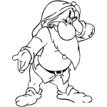 Dibujo para colorear Dibujo Del Enano Grunon De Blanca Nieves Para Pintar Y Colorear A Grumpy De Snow White