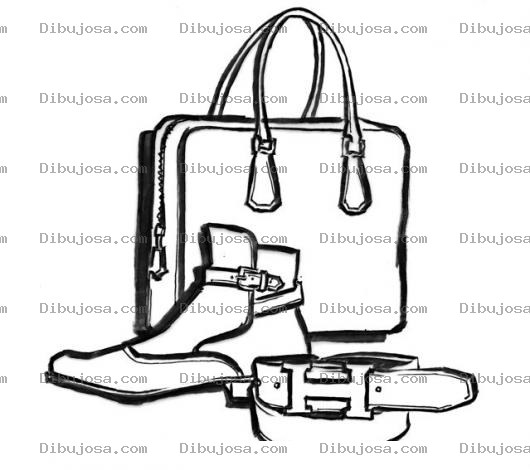 Dibujo para colorear Articulos De Cuero De Vaca Dibujo De Una Bolsa De Cuero Zapato De Cuero Y Chinco De Cuero Para Pintar Y Colorear Genuine Leather