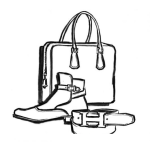 Dibujo para colorear Articulos De Cuero De Vaca Dibujo De Una Bolsa De Cuero Zapato De Cuero Y Chinco De Cuero Para Pintar Y Colorear Genuine Leather