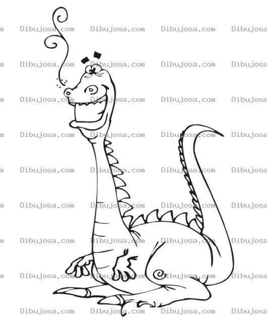 Dibujo para colorear Dientes Blancos Dibujo De Dragon Sonriente Mostrando Su Brillante Reluciente Y Blanca Dentadura Para Pintar Y Colorear