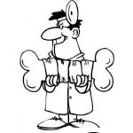 Dibujo para colorear Doctor De Huesos Dibujo De Traumatologo Especialista En Fracturas Curando Un Hueso Para Pintar Y Colorear Huesito Remendado