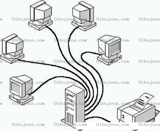 Dibujo para colorear Red Lan Dibujo De Servidor De Computadoras Para Pintar Y Colorear Router Cisco De Oficina En Networking