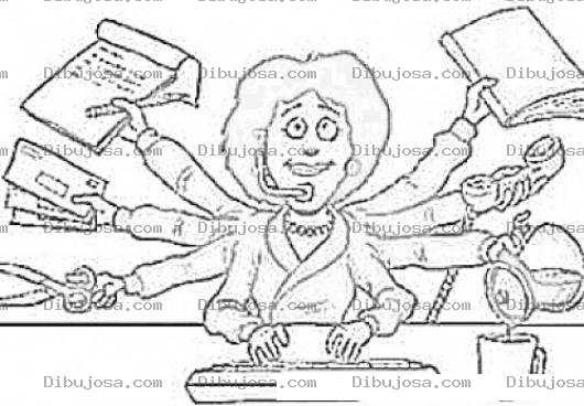 Dibujo para colorear Multi Tasking Dibujo De Secretaria Multi Usos Milti Tareas Para Pintar Y Colorear Secretaria Mil Oficios