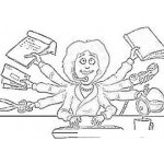 Dibujo para colorear Multi Tasking Dibujo De Secretaria Multi Usos Milti Tareas Para Pintar Y Colorear Secretaria Mil Oficios