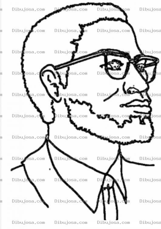 Dibujo para colorear Colorear a Malcom X