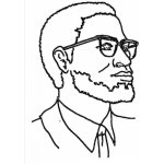 Dibujo para colorear Colorear a Malcom X