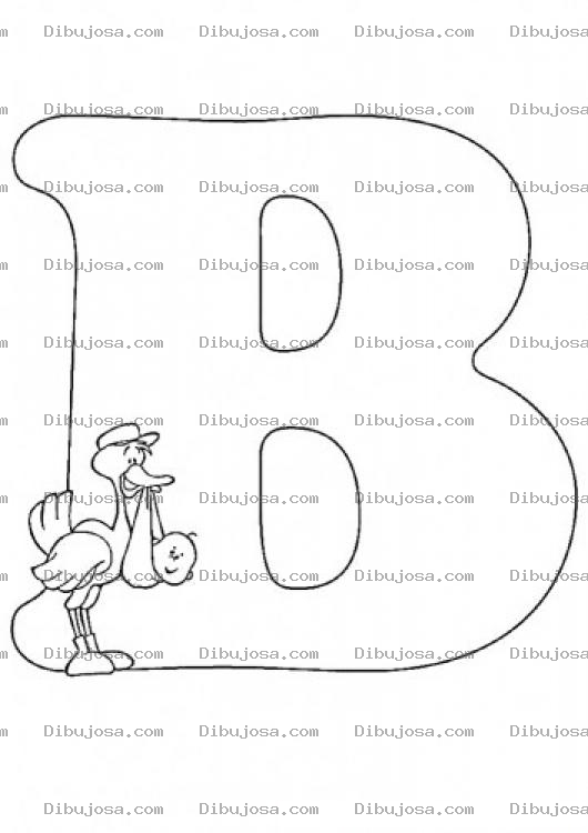 Dibujo para colorear Letra B Dibujo De La Letra Be Para Pintar Y Colorear La B De Bebe Dibujos De Letras