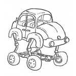 Dibujo para colorear Shocks De Volkswagen Dibujo De Volks Wagen Modificado Con Suspencion Levantada Para Pintar Y Colorear
