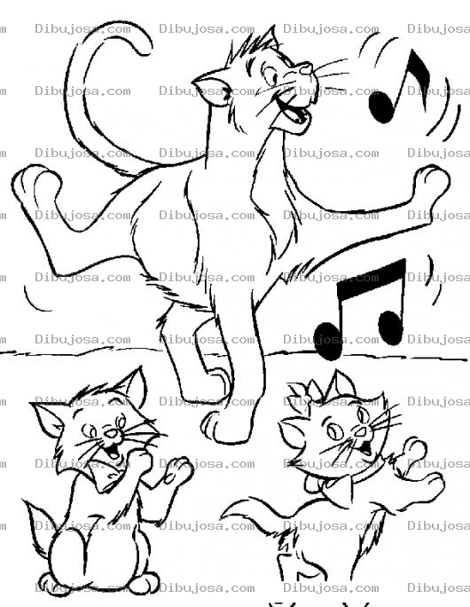 Dibujo para colorear Dibujo De Gatos Bailando Para Pintar Y Colorear