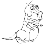Dibujo para colorear Dibujo De Dinosaurio Gordo Y Panson Para Pintar Y Colorear Dinosauria Guatona Embarazada