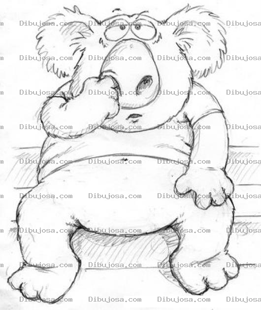 Dibujo para colorear Dibujo De Oso Koala Escarolenadose La Nariz Y Comiendo Mocos Para Pintar Y Colorear