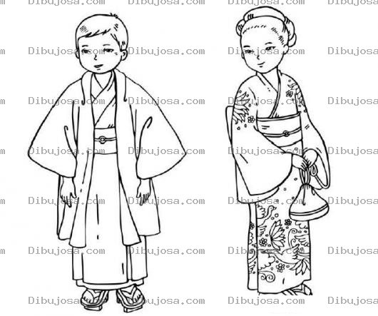 Dibujo para colorear Trajes Chinos Para Pintar Y Colorear Trajes Tipicos De China Dibujo De Vestimenta China
