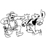 Dibujo para colorear Pelea De Vaqueros Dibujo De Una Manada En La Cara Para Pintar Y Colorear A Dos Finqueros Peleando Y Agarrandose A Chingadazos Con Una Trompada En El Hocico En La Pura Jeta Talegazo En La Trompa Tronando El Pocillo