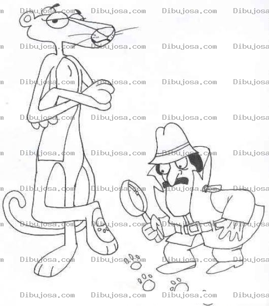 Dibujo para colorear Las Uellas De La Pantera Rosa Para Pintar Y Colorear