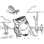Dibujo para colorear Dibujo De Pescado Tragandose Una Libelula Para Pintar Y Colorear