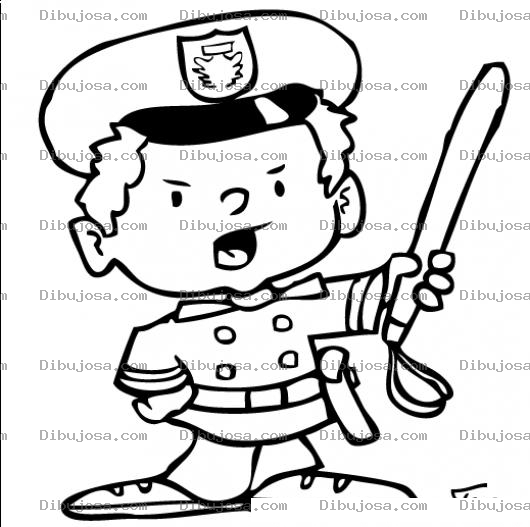 Dibujo para colorear Dibujo De Nino Policia Para Pintar Y Colorear