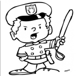 Dibujo para colorear Dibujo De Nino Policia Para Pintar Y Colorear