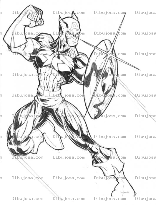 Dibujo para colorear Colorear Capitan America
