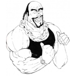 Dibujo para colorear Dibujo De Peleador Musculoso Para Pintar Y Colorear
