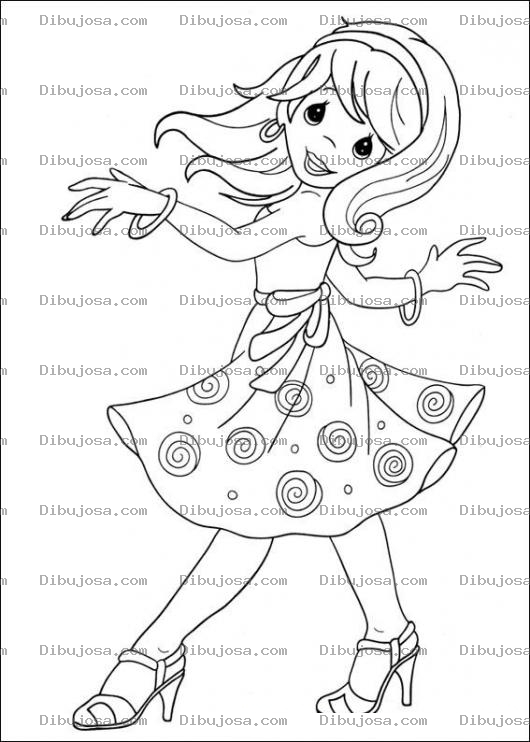 Dibujo para colorear Dibujo De Nina Coqueta Y Bonita Para Pintar Y Colorear